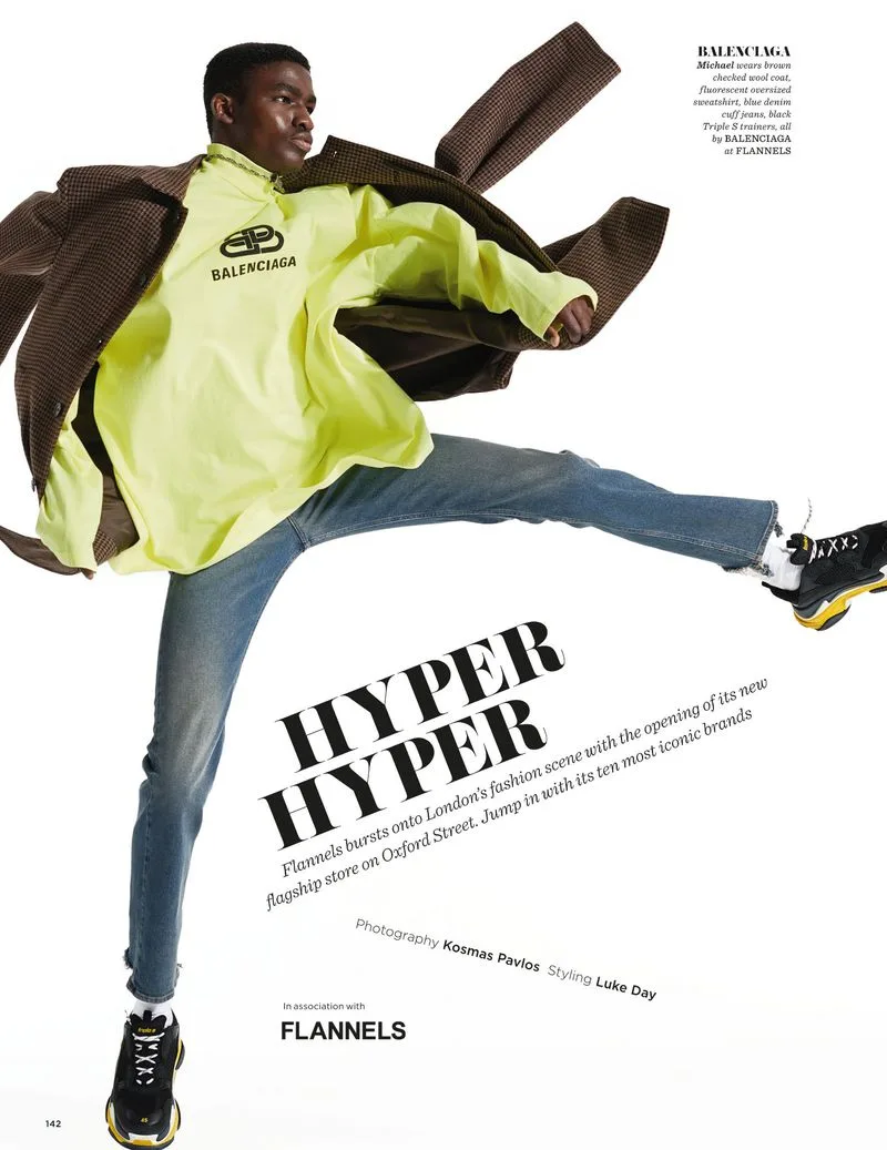 GQ Style UK 29 Hyper hyper is the title of this editorial by Luke Day featuring Tyler Maher, Michael Chima, Dean Perona, Jason Grotjahn and Vincent Marc
