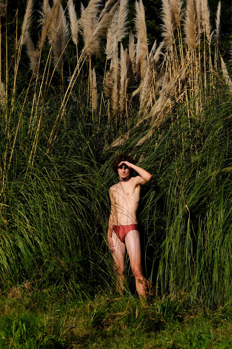 Martim Letria in the Filipe Augusto Spring Summer 2022 lookbook photographed by Miguel Flor