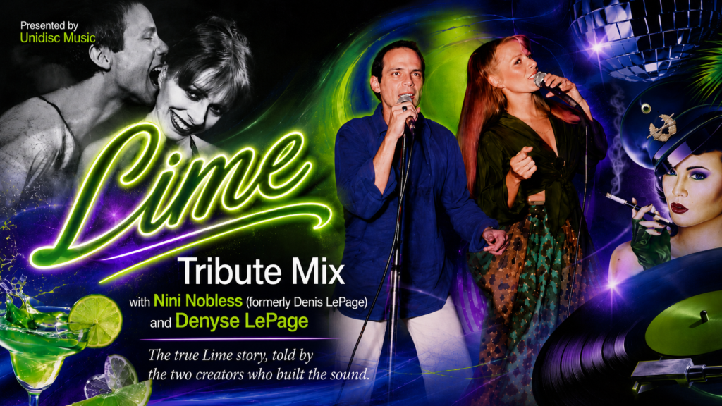 Lime tribute mix artwork featuring Nini Nobless, Denyse LePage, and Unidisc Music