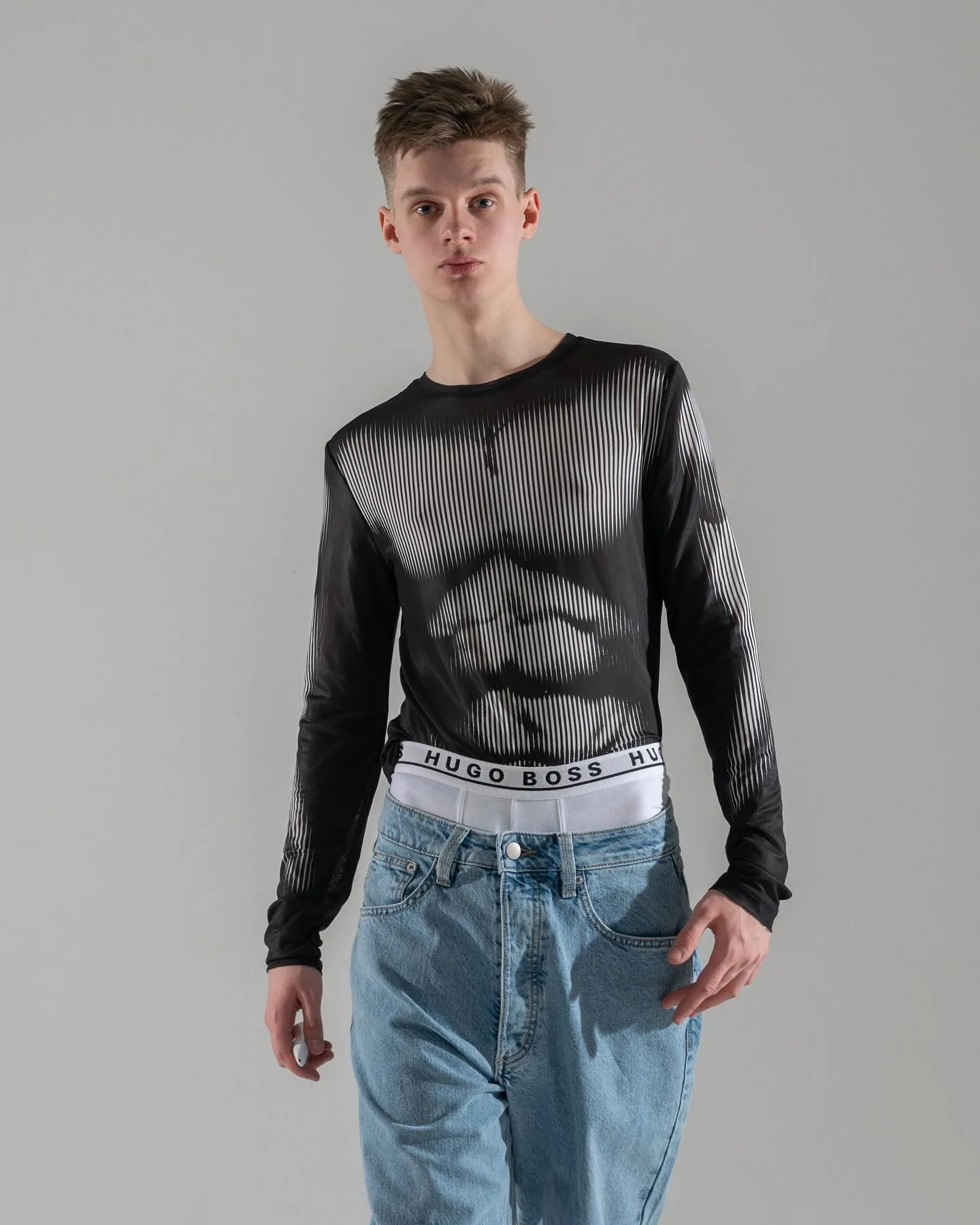 Gleb Smirnov modeling in a pared-back lookbook shoot