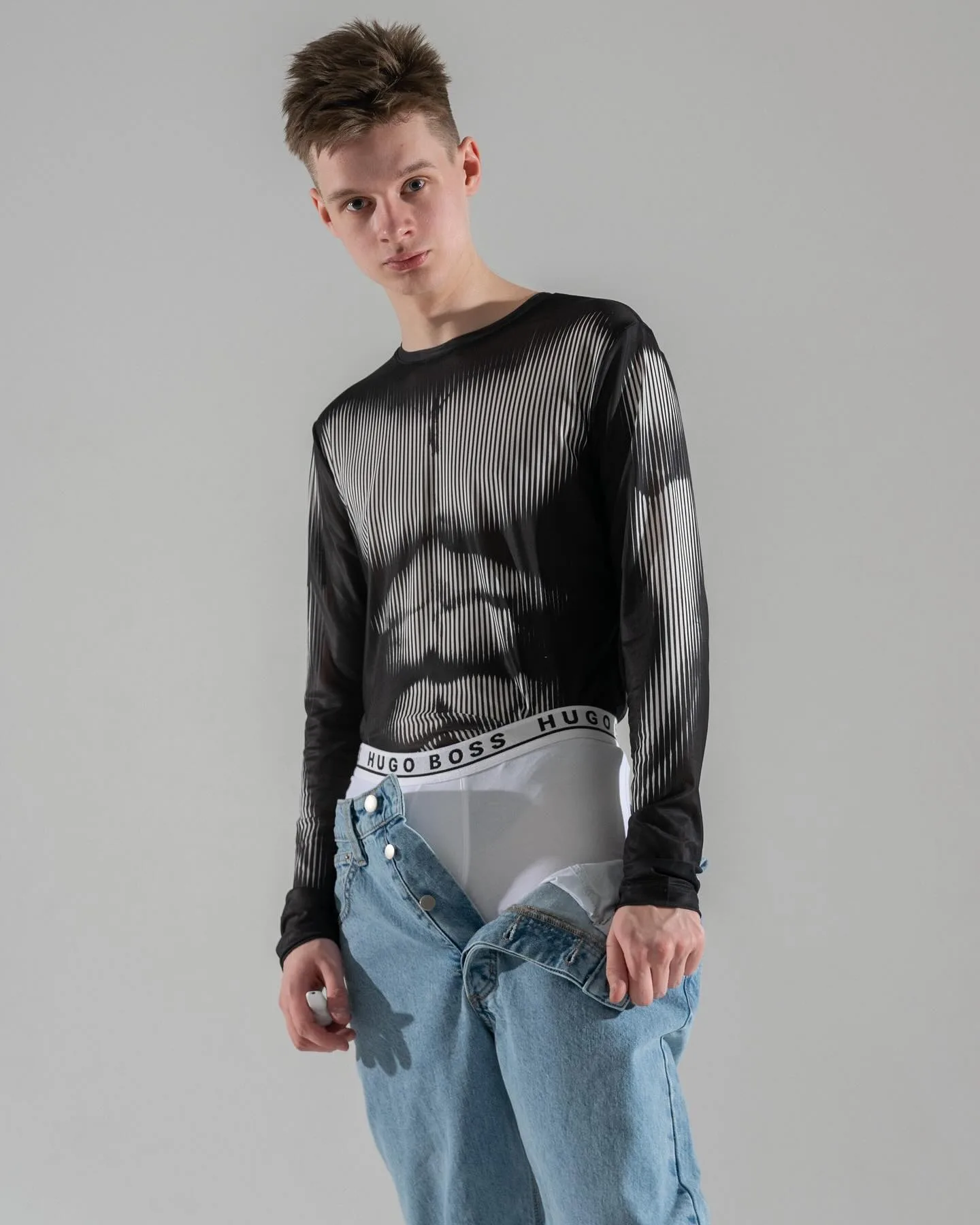 Gleb Smirnov in a quiet menswear lookbook portrait