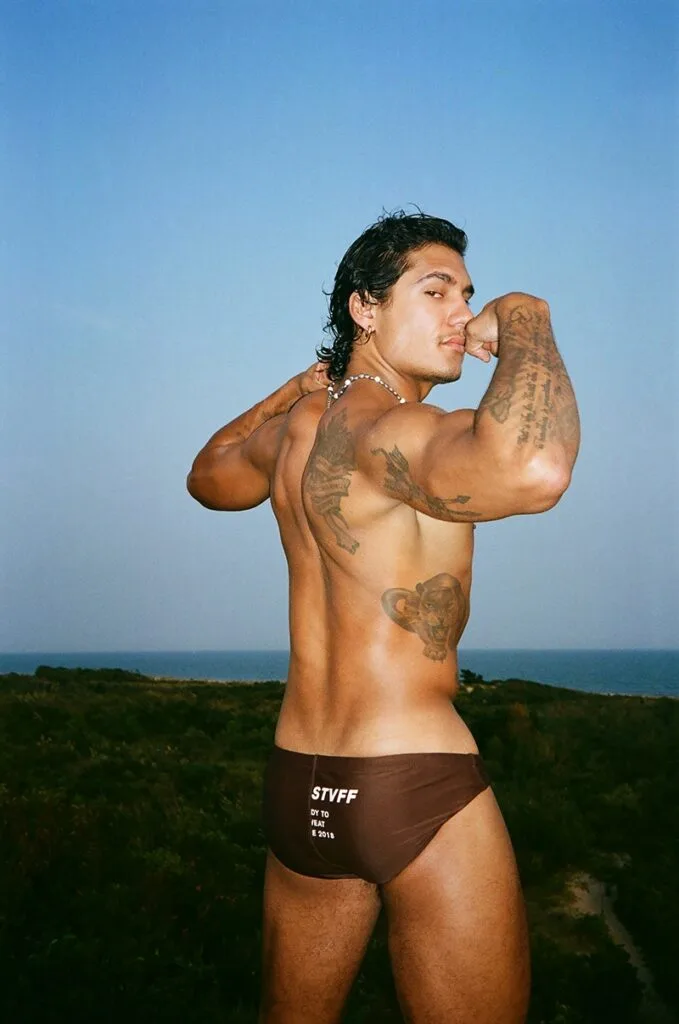 Gabriel Robles photographed by Torian Lewin in a wet model portrait