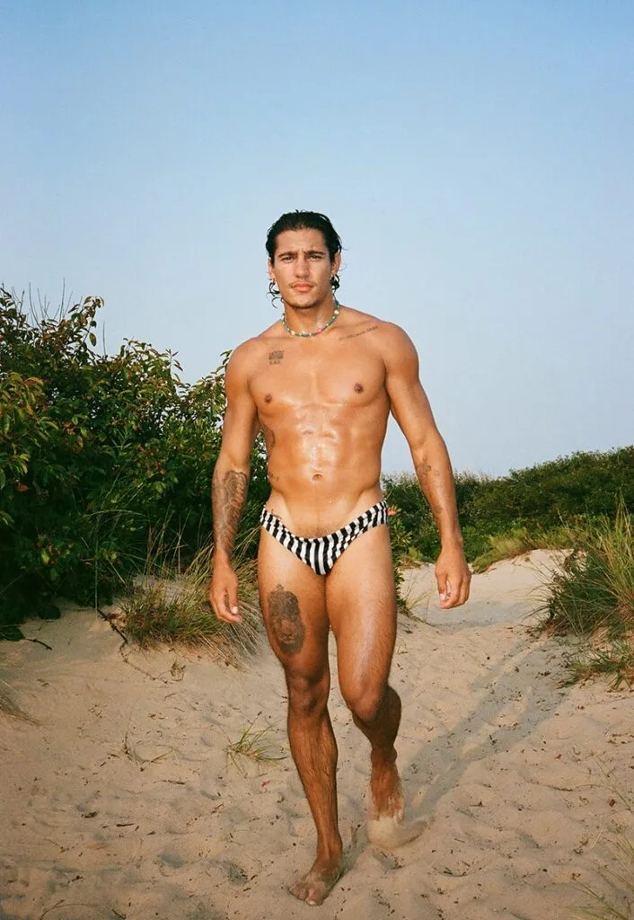 Gabriel Robles in a water-soaked model portrait by Torian Lewin