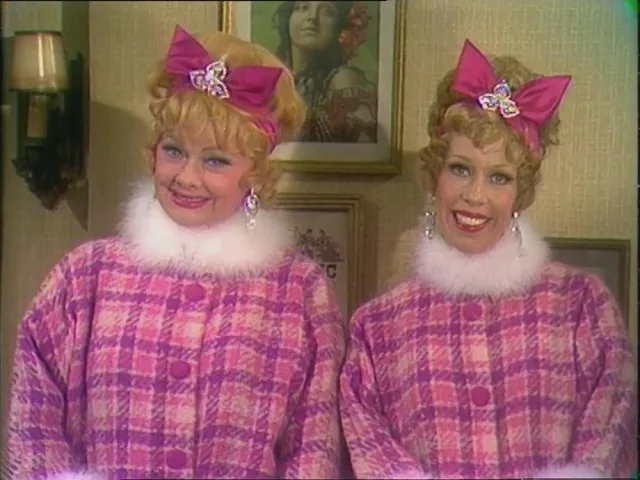 Carol Burnett and Lucille Ball sharing a laugh together, showcasing their enduring friendship.