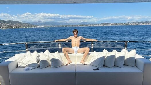 Cruz Beckham during the Beckham family yacht getaway near Saint-Tropez