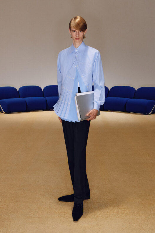 XANDER ZHOU Fragmented Formality lookbook image from the PRO SSAW 2026 collection.
