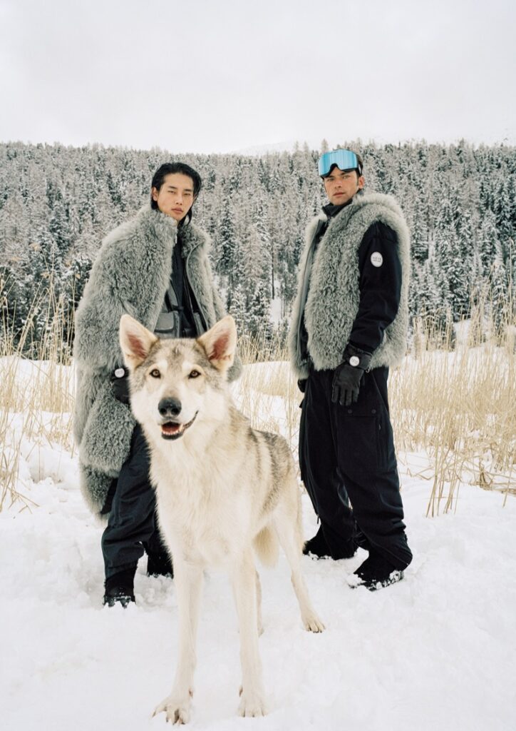 Sean O’Pry and Taemin Park in Giorgio Armani Neve FW25 campaign shot by Lukas Wassmann