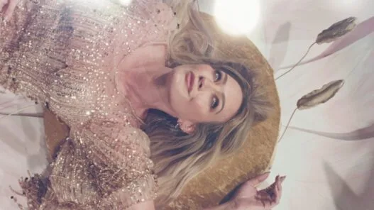 Hilary Duff in blush-toned visuals from “Mature” music video