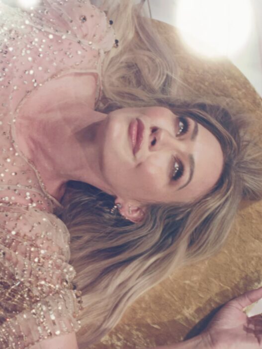 Hilary Duff in blush-toned visuals from “Mature” music video