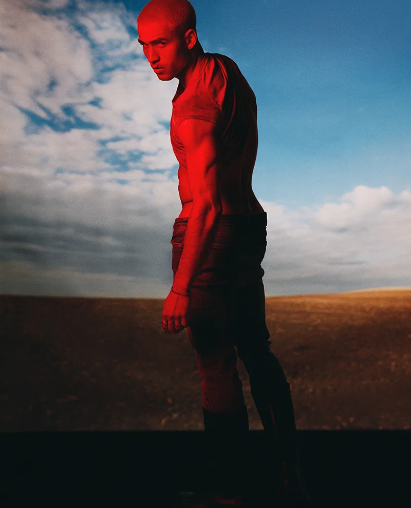 Lucas Sapoznick model portrait from the Toy Soldier fashion editorial