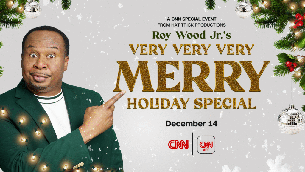 Roy Wood Jr. hosting CNN’s Very Merry Holiday Special live from Washington D.C.