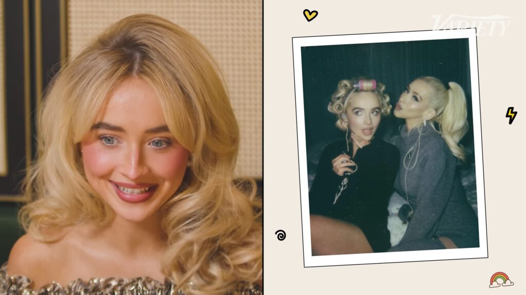 Sabrina Carpenter performing on her Short n’ Sweet Tour with Christina Aguilera cameo