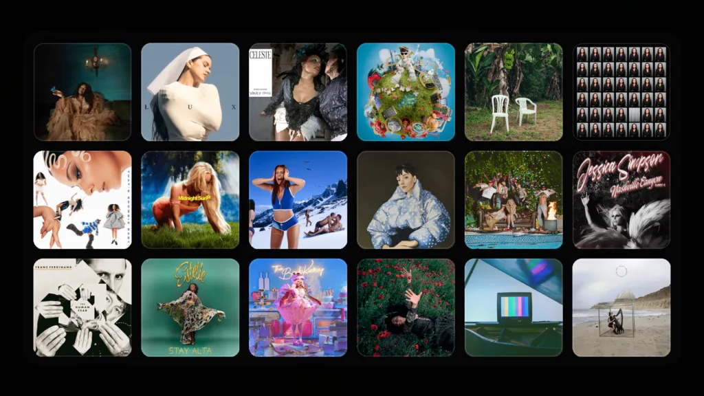 Collage of the top 2025 albums featured by INYIM Media