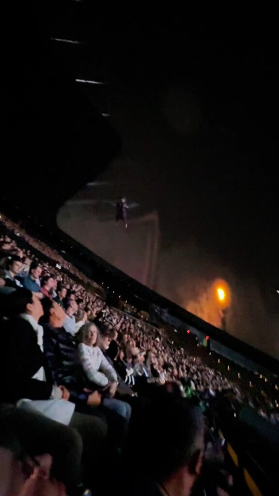 Flying monkey drone drops toward audience at Sphere’s Wizard of Oz show in Las Vegas