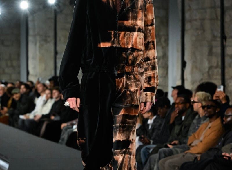 Model wearing TAAKK FW26 look inspired by Jōmon culture