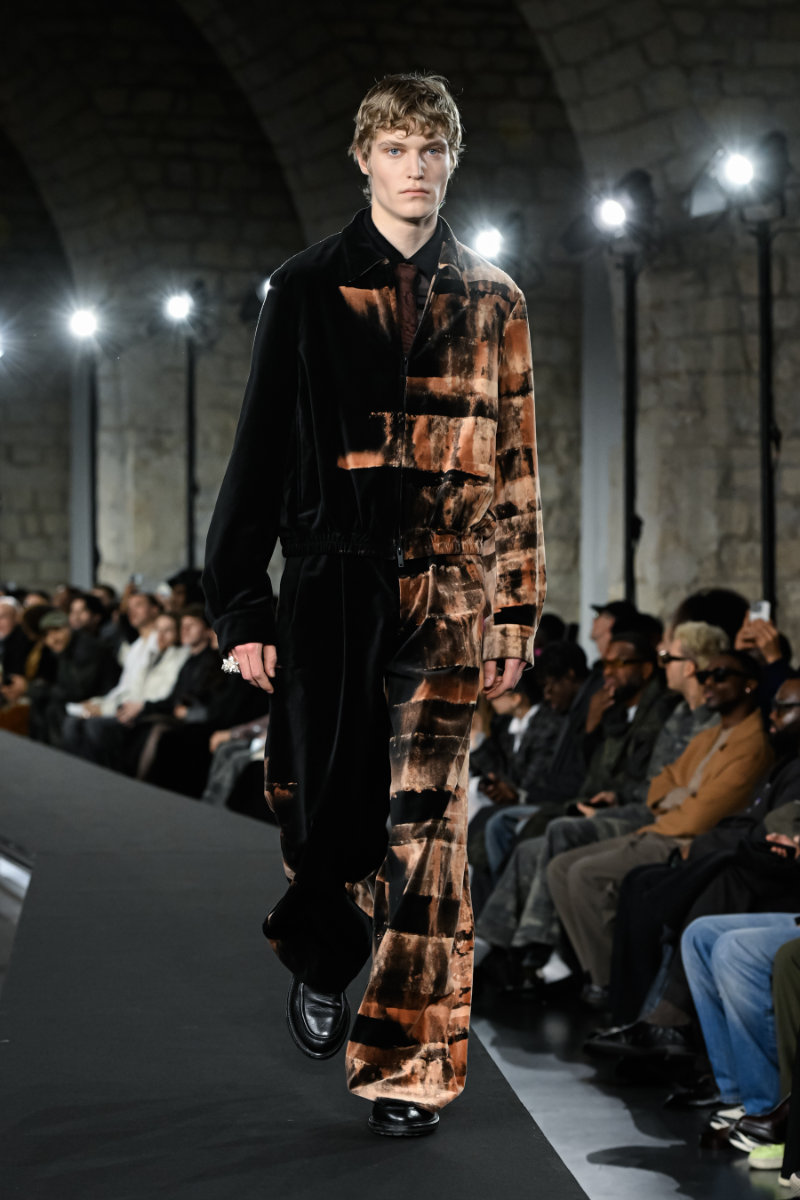 Model wearing TAAKK FW26 look inspired by Jōmon culture