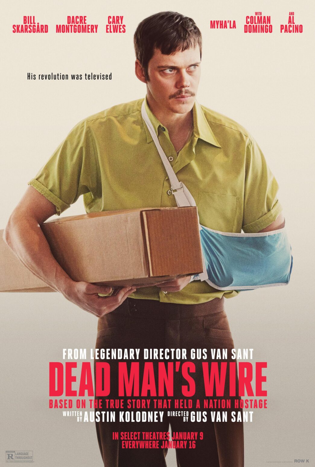 Bill Skarsgård portraying Tony Kiritsis in Dead Man’s Wire trailer official poster