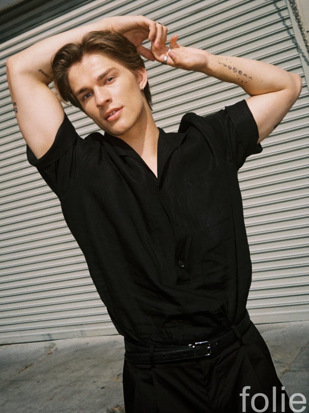 Blond model Alex Sampson photographed by Corey Myers for Folie Magazine