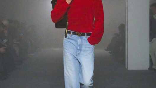 Model wearing Doublet FW26 AIR collection runway look