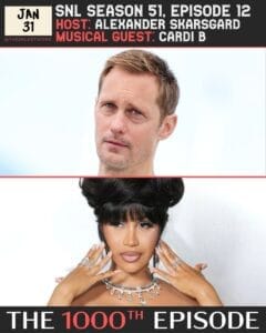 Alexander Skarsgård & Cardi B Set for Upcoming SNL 1000 Episode!