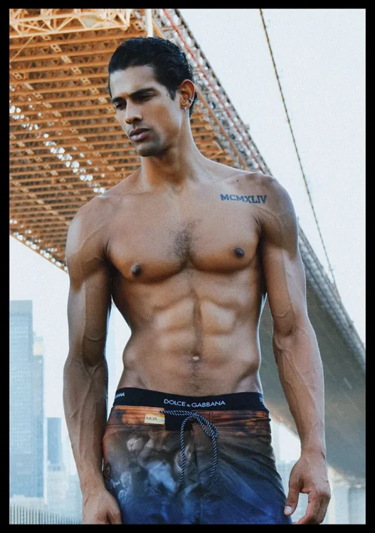 Brazilian model Jonas Barros posing in a sleek portrait for MMSCENE PORTRAITS