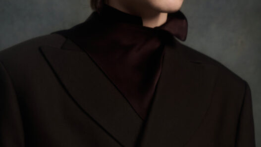 Model wearing Steven Passaro FW26 “Ethereal Shift” runway look