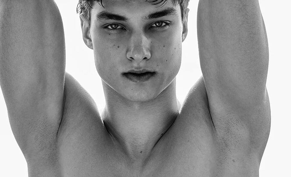 Model Samuel Trif in salty saucy editorial shot by Ferran Casanova