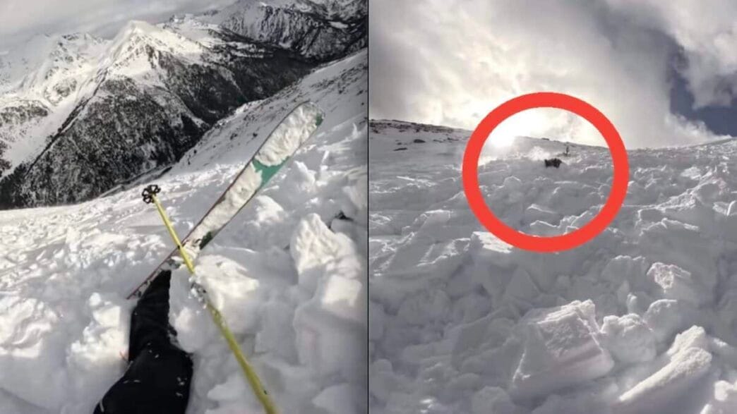 Terrifying skier avalanche sweeping a woman and her dog in Andorra