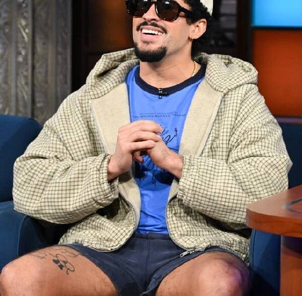 Bad Bunny taking the Colbert Questionert on The Late Show with Stephen Colbert