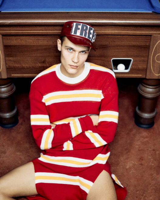 Fucking Young editorial starring twins Rory & Jude with Zack Carton, photo by Declan Kelly.