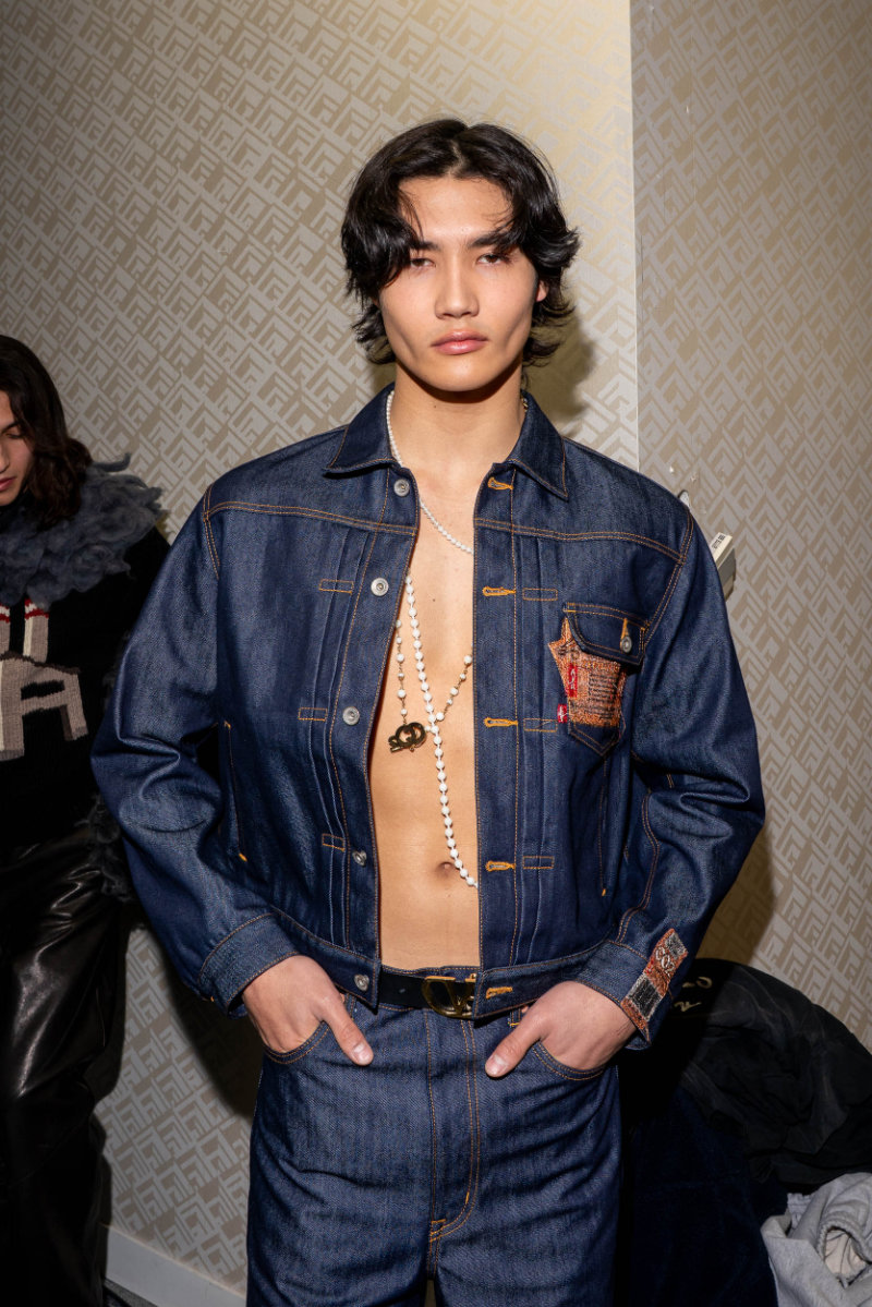 Backstage at Doublet FW26 photographed by Edward Wendt for Fucking Young during Paris Fashion Week