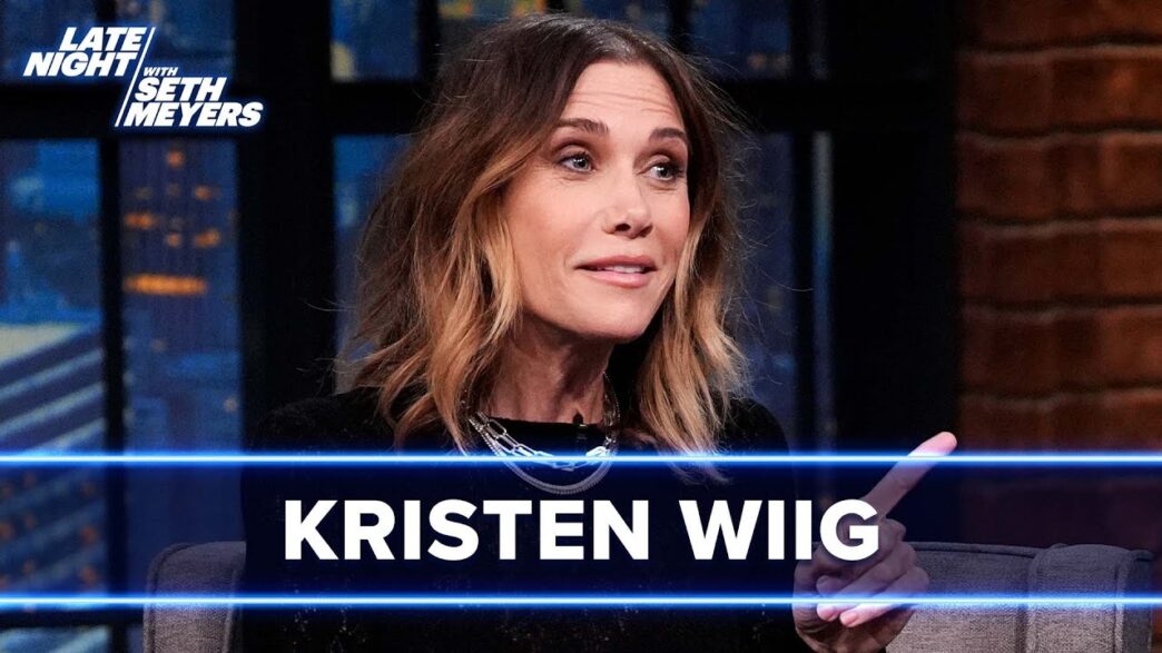 Kristen Wiig Palm Royale promo interview with Seth Meyers