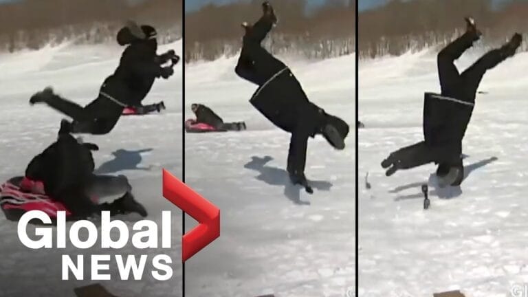 Woopsies… A Reporter Flipped By Sled During News report.