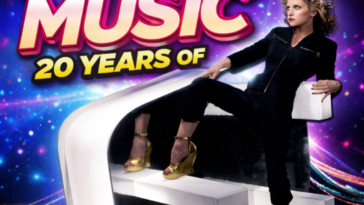 Past Blast Music: 20 Years of Number 1 featuring Goldfrapp in a futuristic disco-themed promo graphic for It’s Not You It’s Me