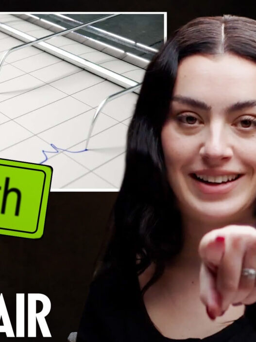 Charli XCX taking Vanity Fair’s Lie Detector Test during a candid interview