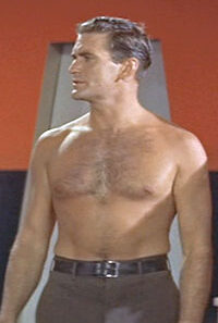 Rod Taylor World Without End 1956 sci‑fi smoldering still