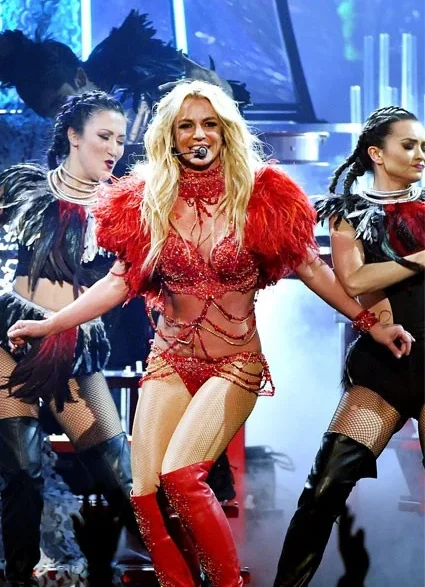 Britney Spears performing on stage
