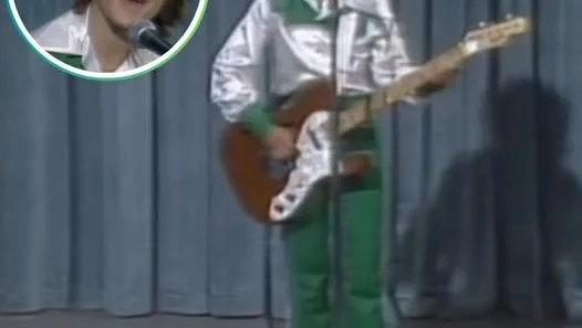 Teenage Keith Urban performing on the Jimmy Hannan Show in 1983 with guitar in hand.