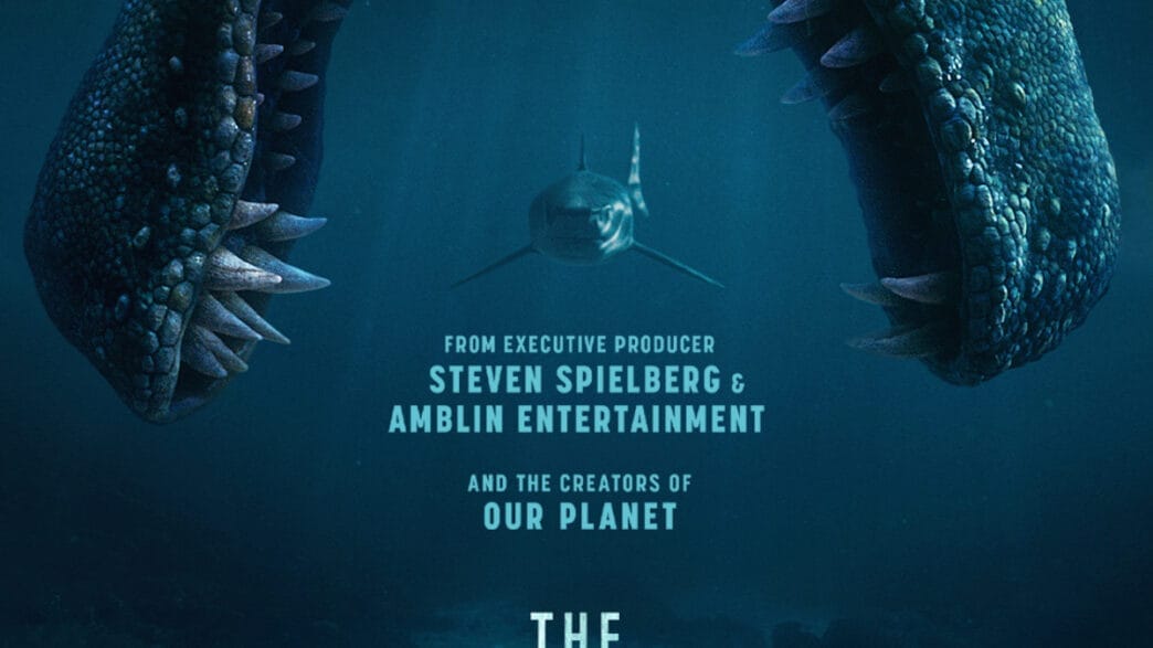 Netflix promotional graphic for the documentary series “The Dinosaurs,” premiering March 6.
