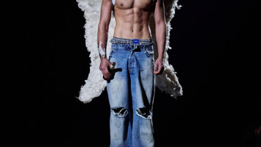 Full‑body shot showcasing Portrush‑influenced FW26 silhouette