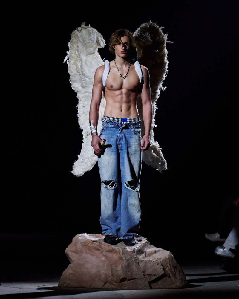 Full‑body shot showcasing Portrush‑influenced FW26 silhouette