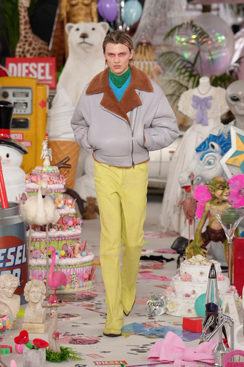 Diesel F/W 2026 men’s runway looks designed by Glenn Martens at Milan Fashion Week