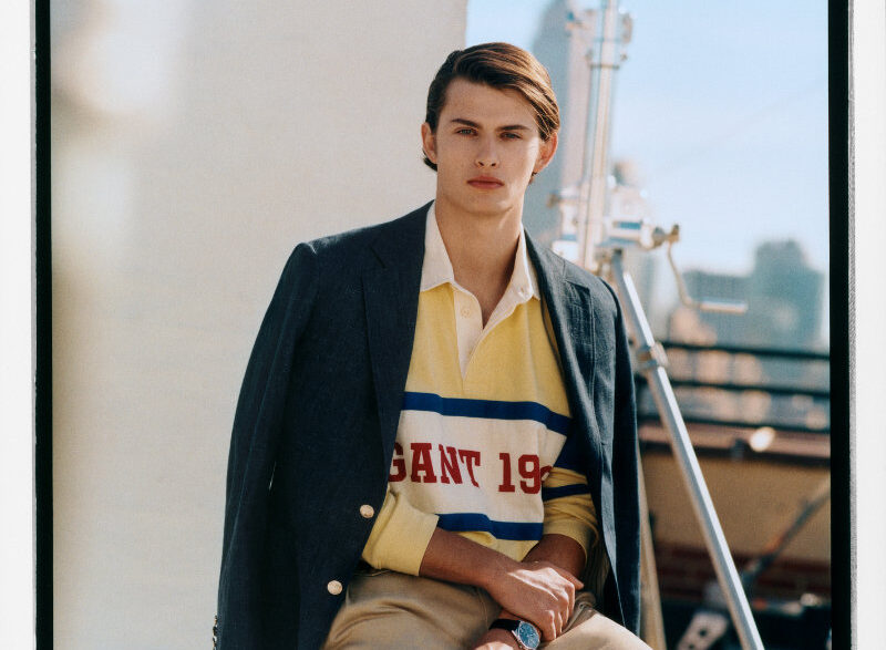 Lauren Hutton, Mark Vanderloo, and Mark Vanderloo Jr. in Gant’s S/S 2026 “Building on Legacy” campaign shot in New York City.