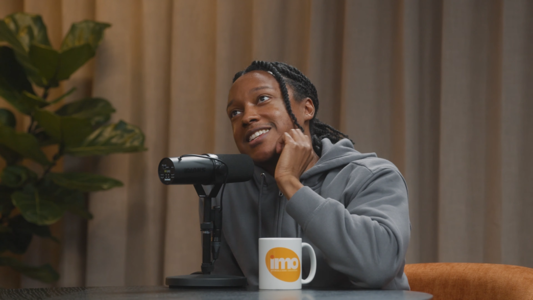 Josh Johnson chatting with Michelle Obama and Craig Robinson on the IMO podcast.