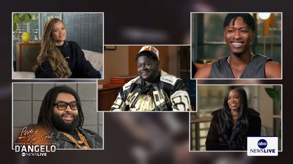 Panel of artists and commentators honoring D’Angelo’s legacy during the ABC News Live special.