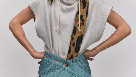 Model wearing bold cutout look from MANCANDY FW26