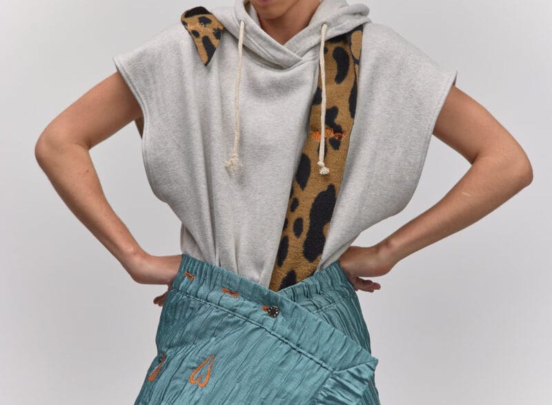 Model wearing bold cutout look from MANCANDY FW26