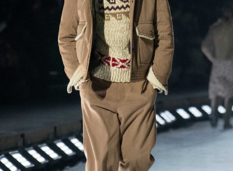 Model wearing Moncler Grenoble Fall/Winter 2026 outerwear