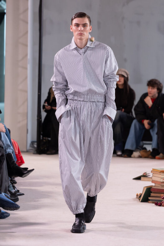 MARKE F/W 2026 “The Owl” runway look with sculptural tailoring