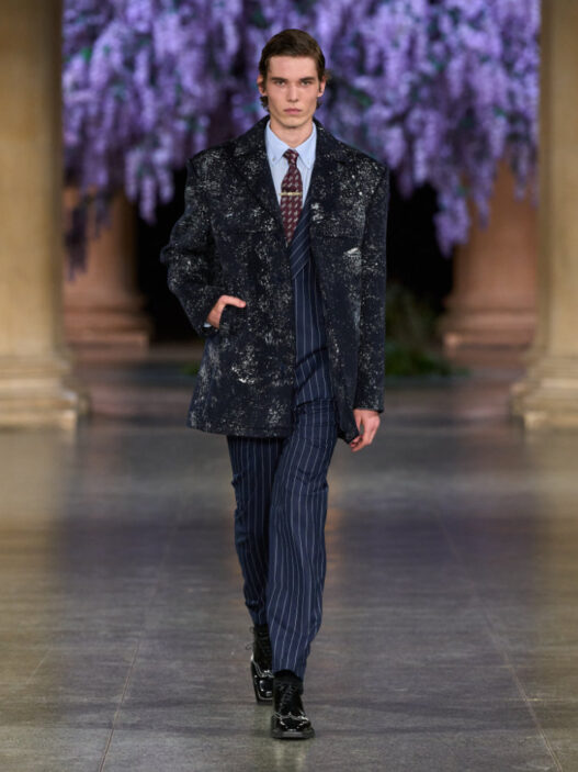 Runway look from Mithridate’s Fall/Winter 2026 “Threads of Osmosis” collection by Daniel Fletcher